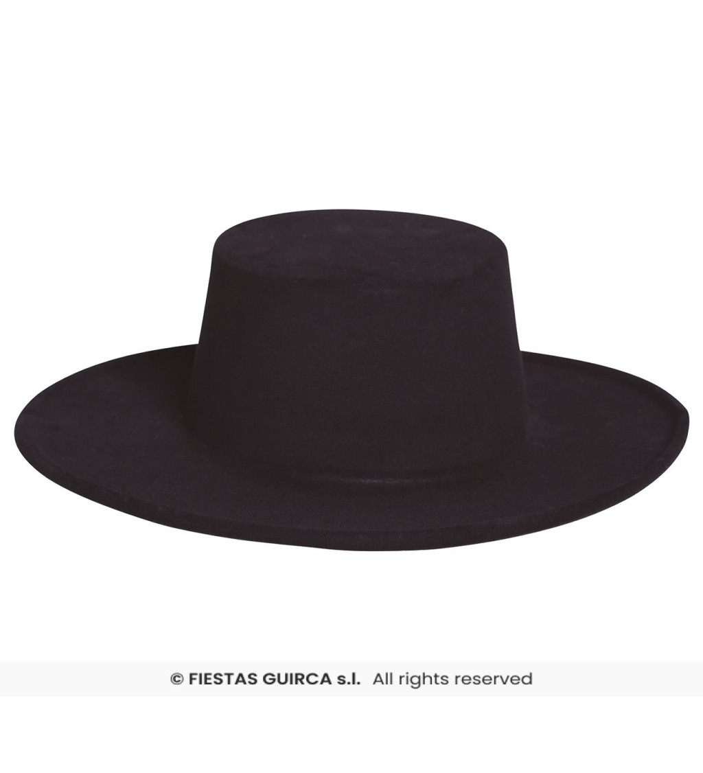 Čierny semiševý flamenco klobúk