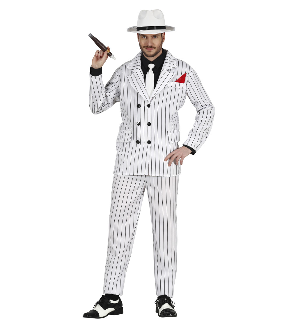 Pánsky kostým - Gangster, White