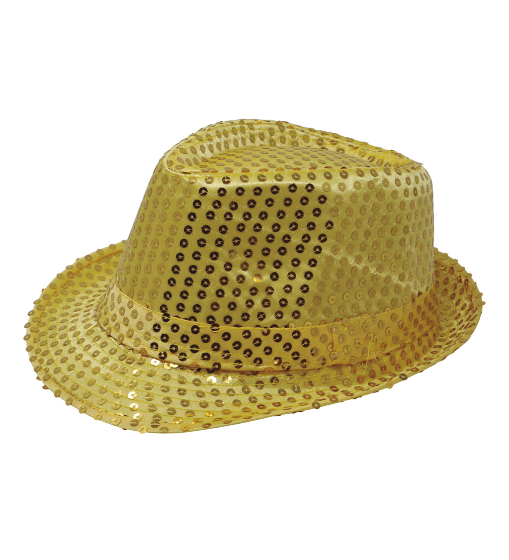 Trblietavý gangsterský klobúk – zlatý