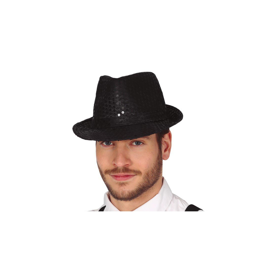Filtový gangsterský klobúk – čierny