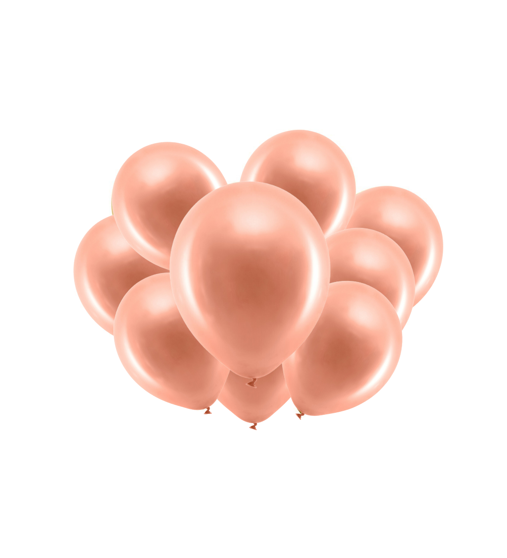 Metalické lososové latexové balóniky 30 cm, 10 ks