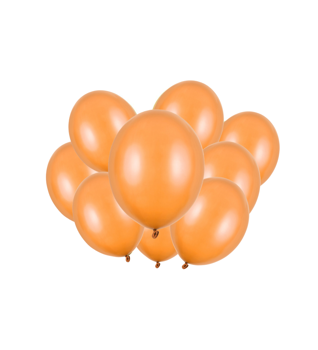 Latexové balóniky strong metalické oranžové 27 cm 10 ks