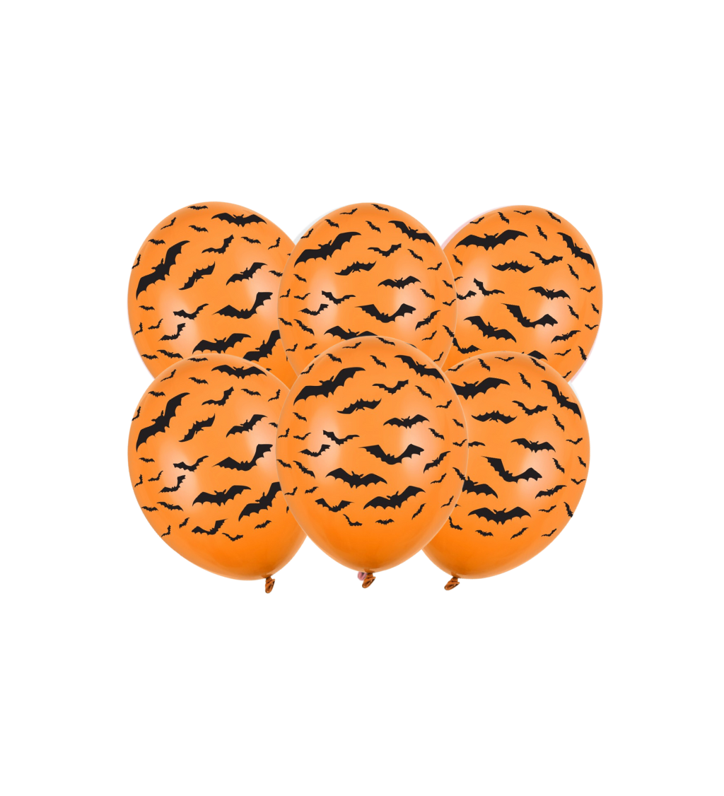 Latexové balóniky strong pastelové oranžový netopierí 6 ks