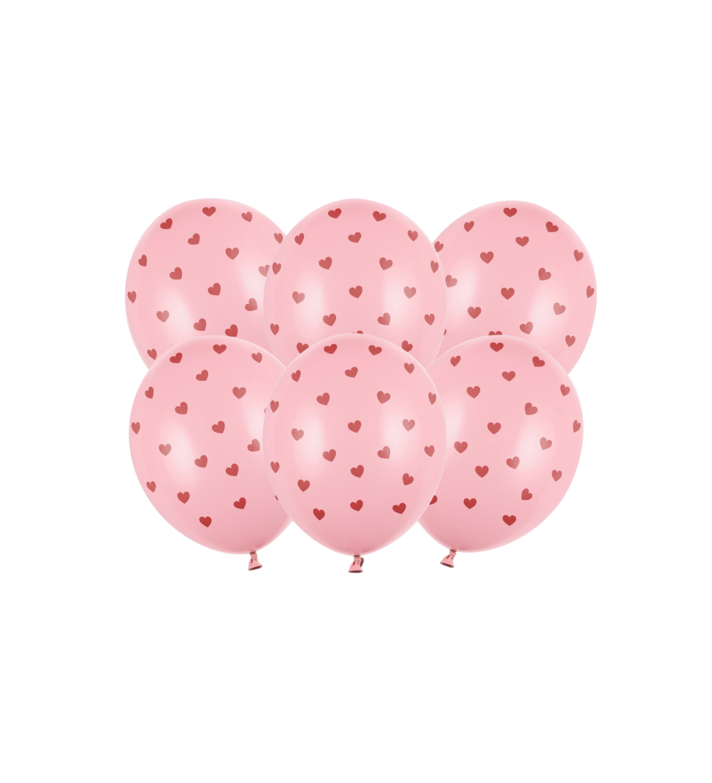 Latexové balóniky strong pastelové malé srdiečka 30 cm 6 ks