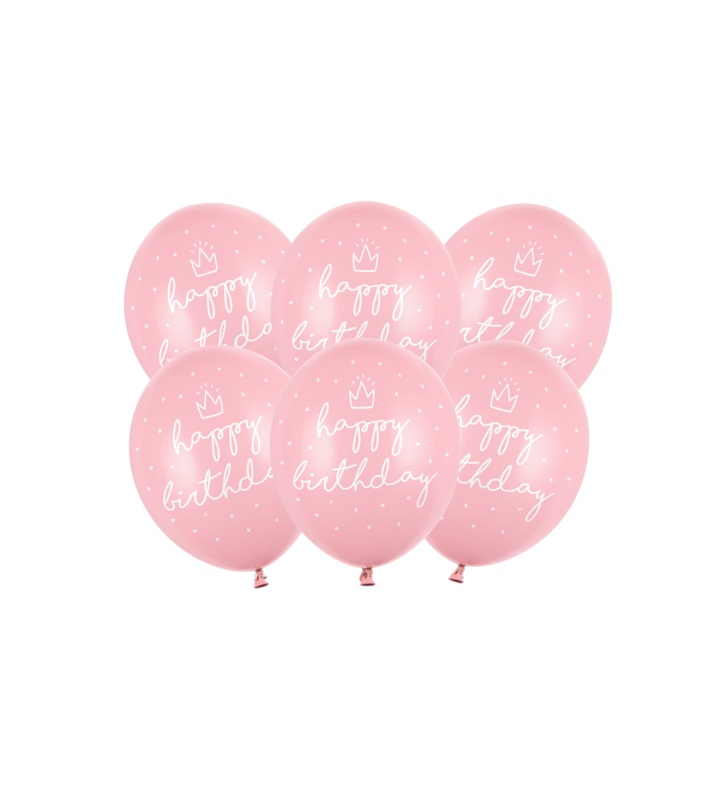 Latexové balóniky strong pastelové happy birthday 6 ks