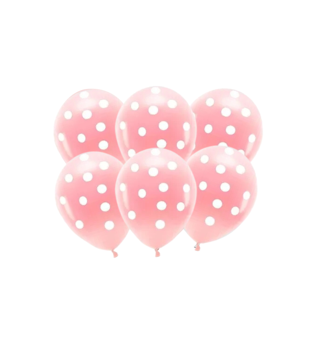 Latexové balóniky eco pastelové biele bodky 30 cm 6 ks