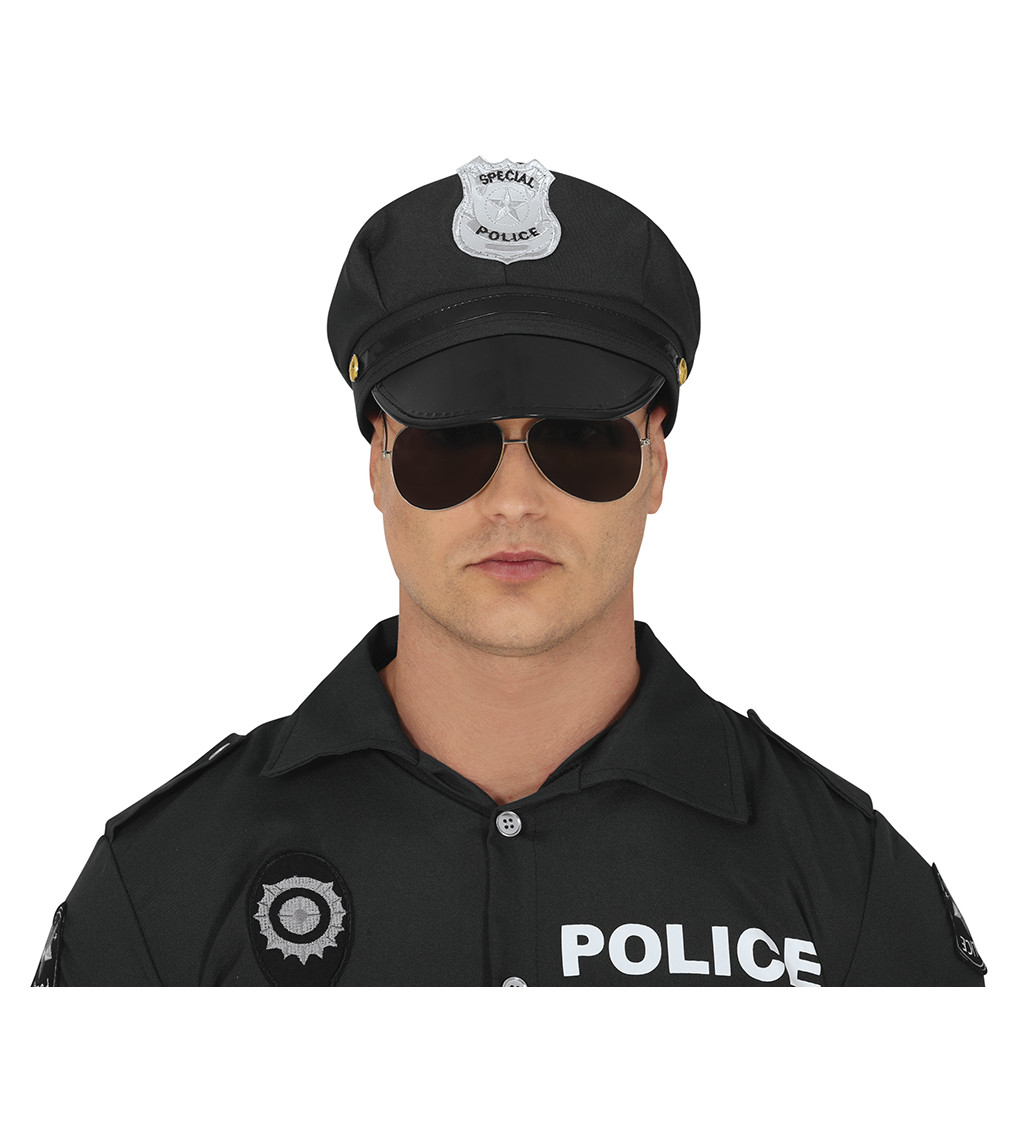 Policajná čiapka, čierna