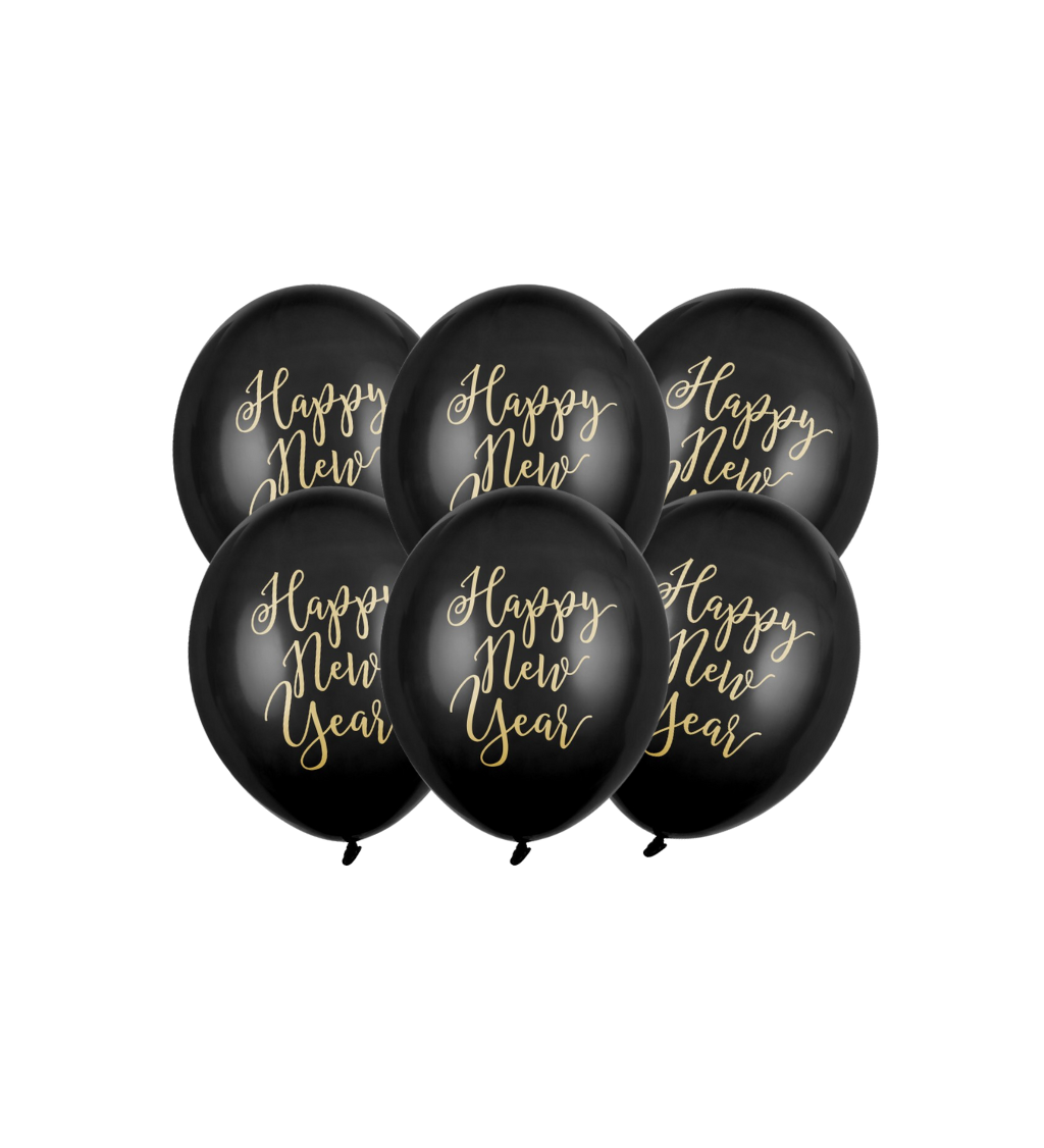 Latexové balóniky strong pastelové Happy New Year 30 cm 6 ks