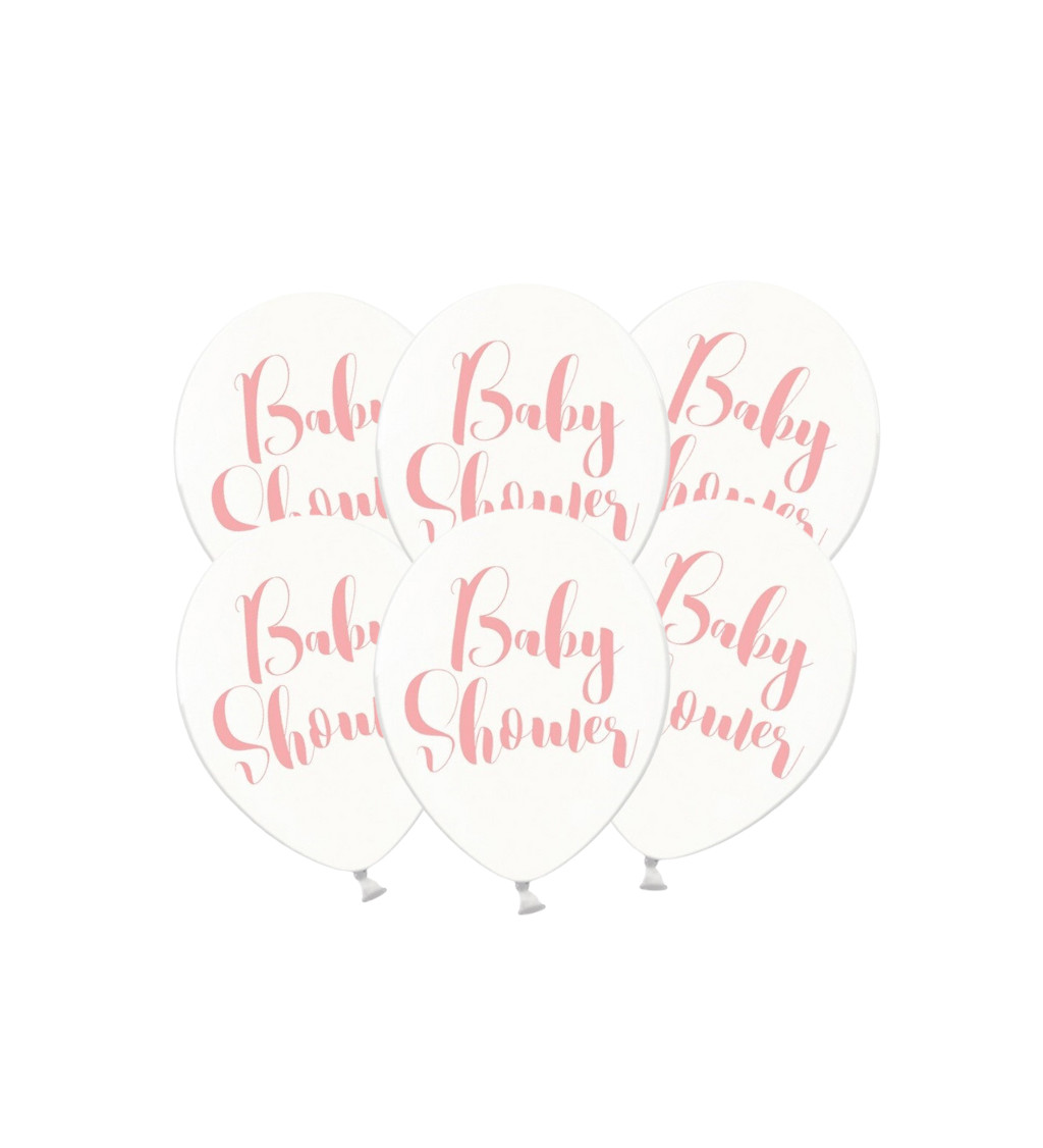 Latexové balóniky strong priehľadné Baby shower 30 cm 6 ks