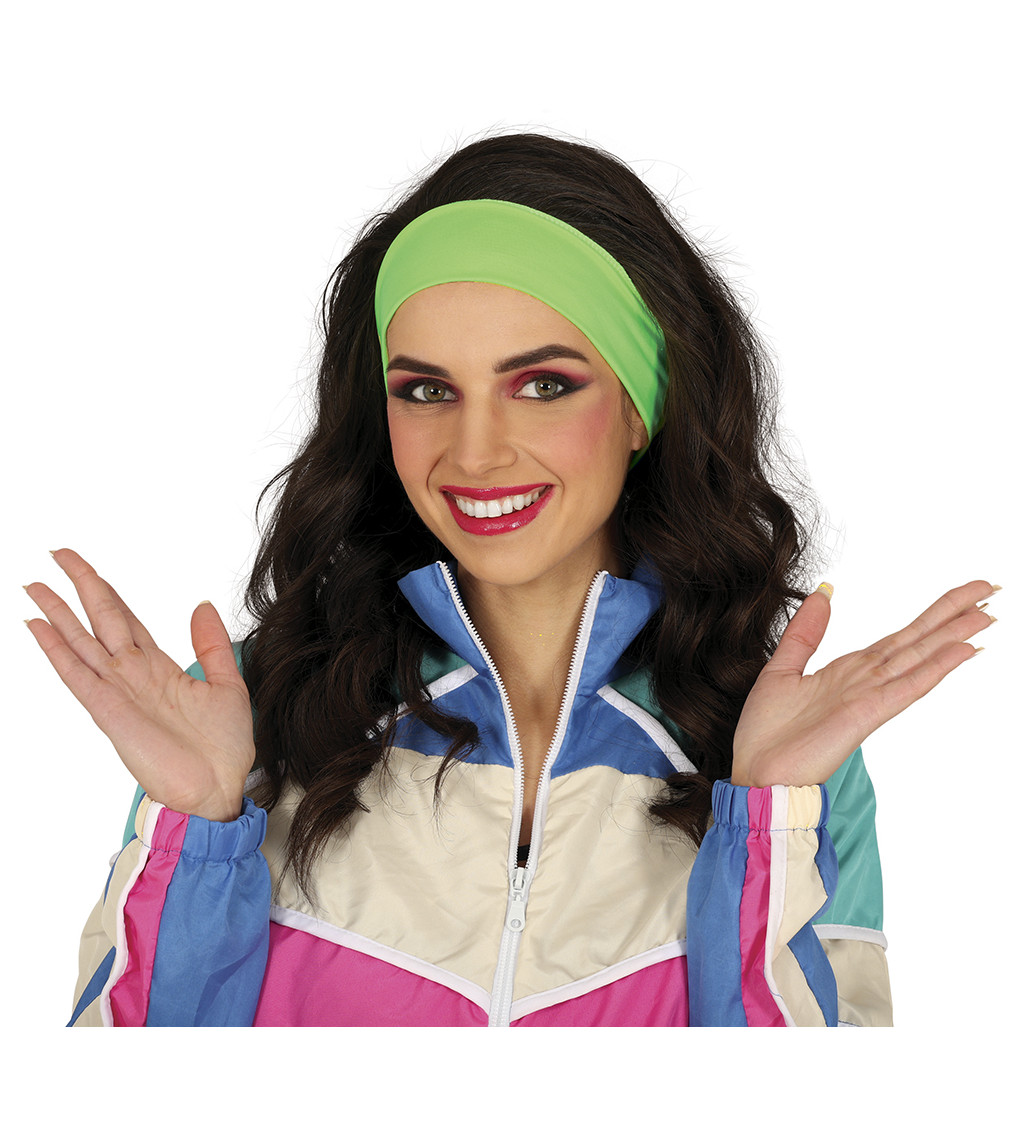 Retro čelenka - neónovo zelená