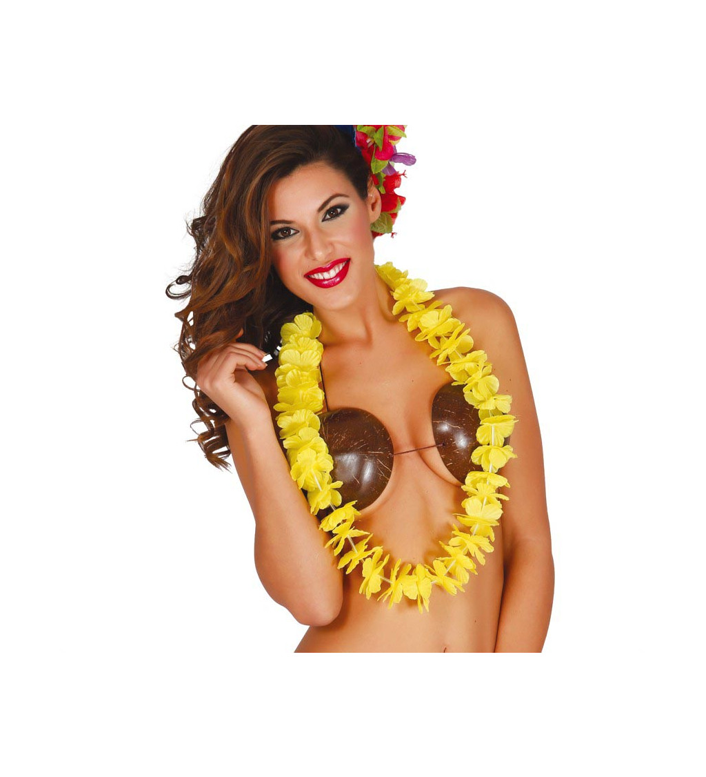 Havajský náhrdelník žltý