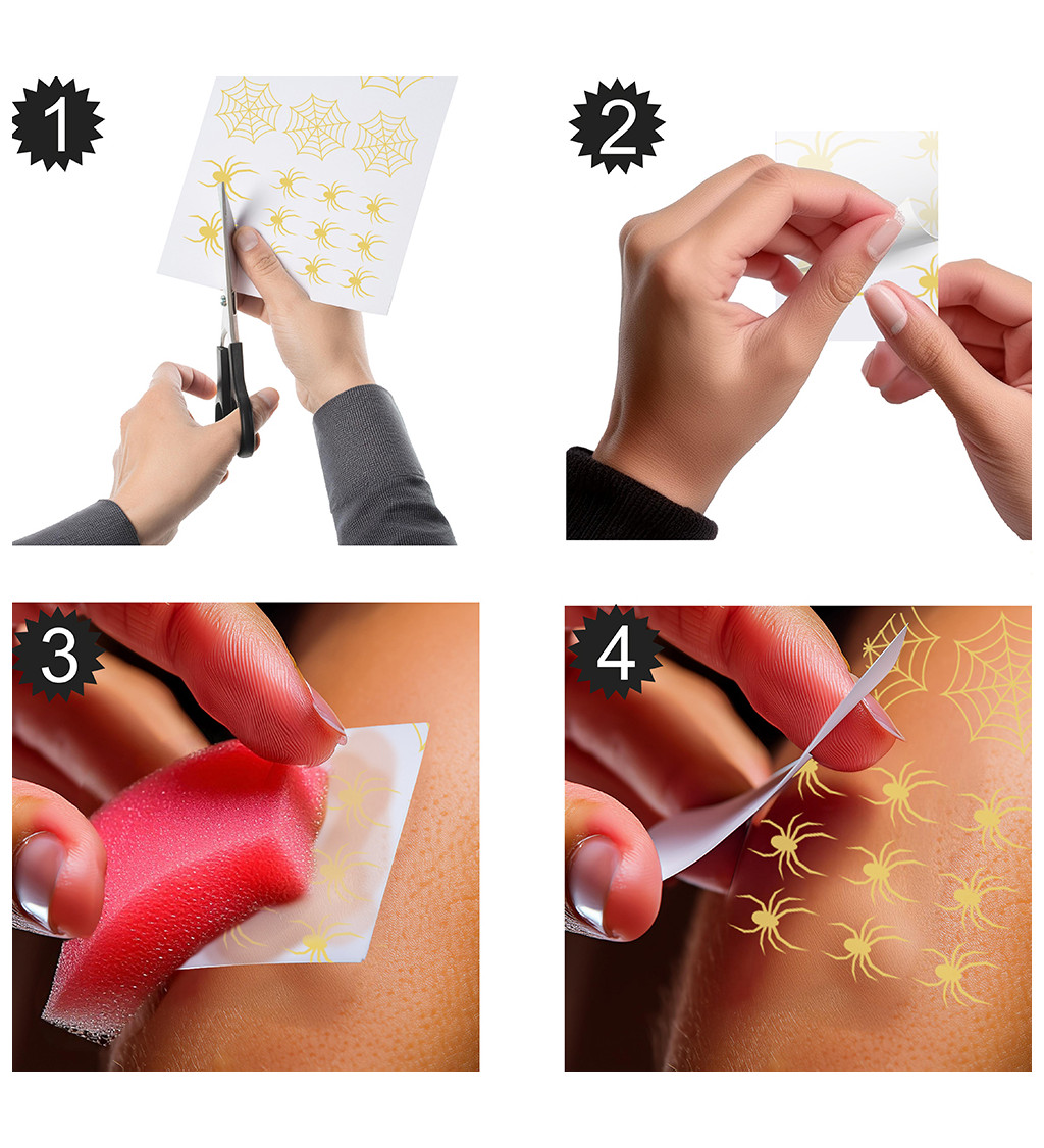 Dočasné tetovanie na Halloween - zlaté