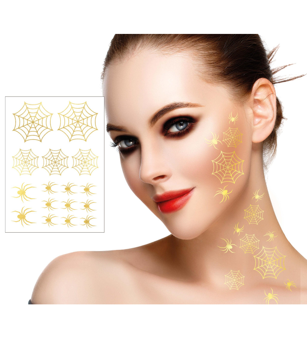 Dočasné tetovanie na Halloween - zlaté