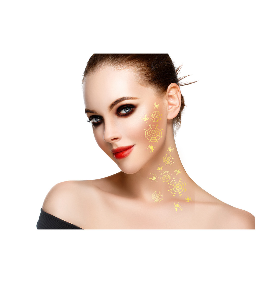 Dočasné tetovanie na Halloween - zlaté