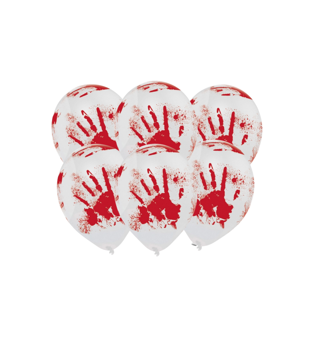 Latexové balónky na Halloween 30 cm krvavé stopy, 6 ks