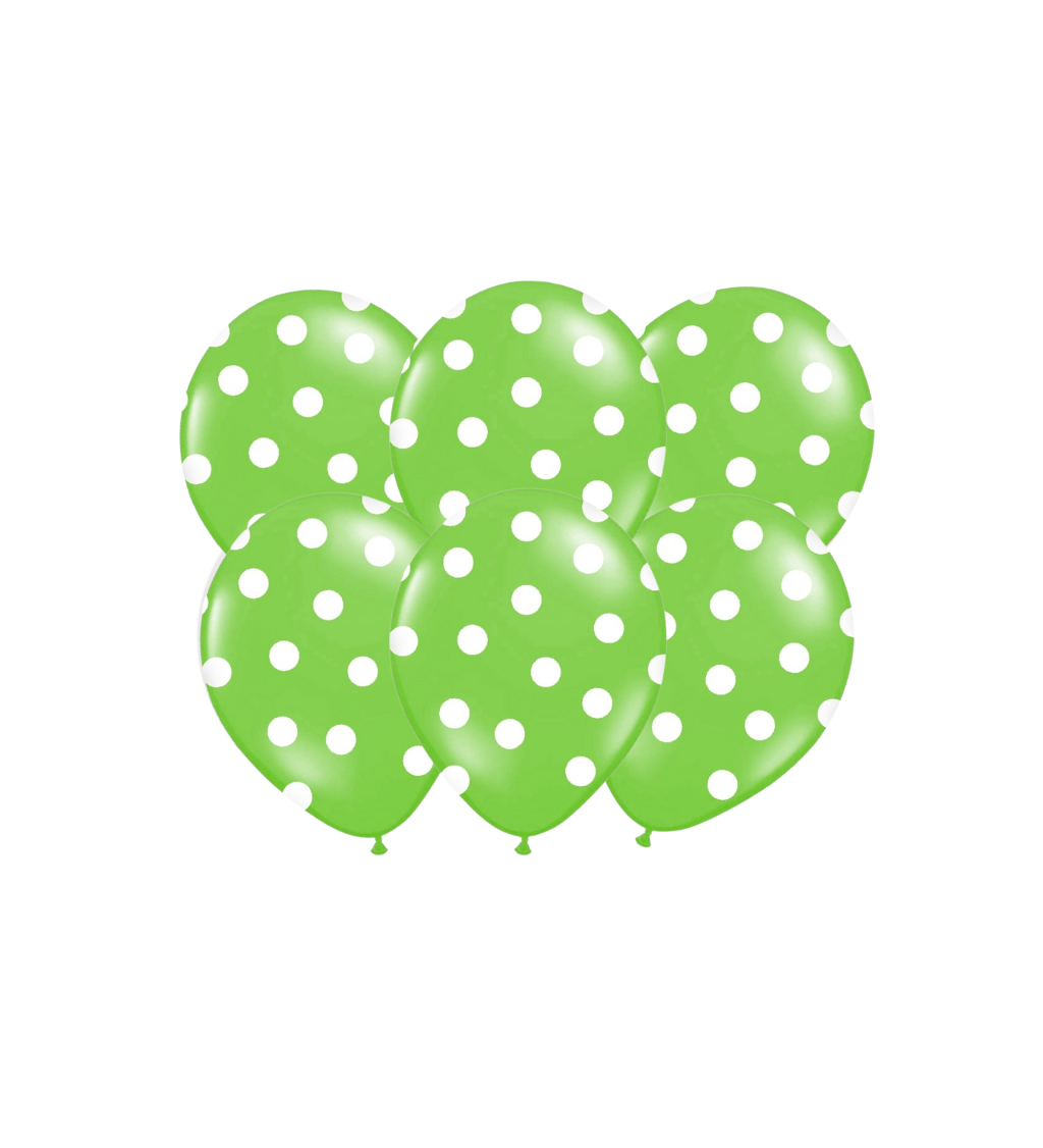 Latexové balóniky strong pastelovo zelené s bodkami 30 cm 6 ks