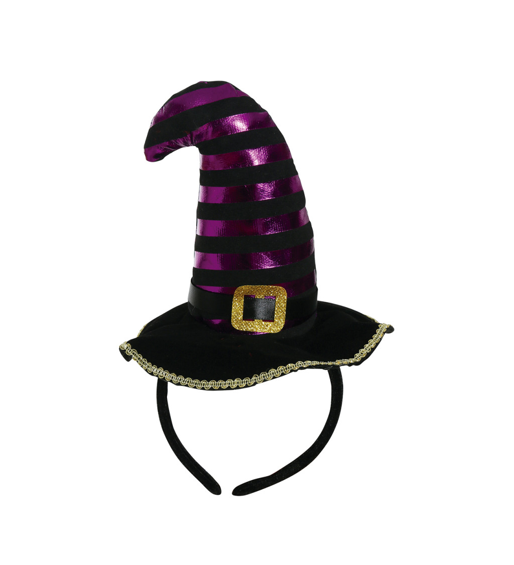 Mini čarodejnícky klobúčik čierno-fialový