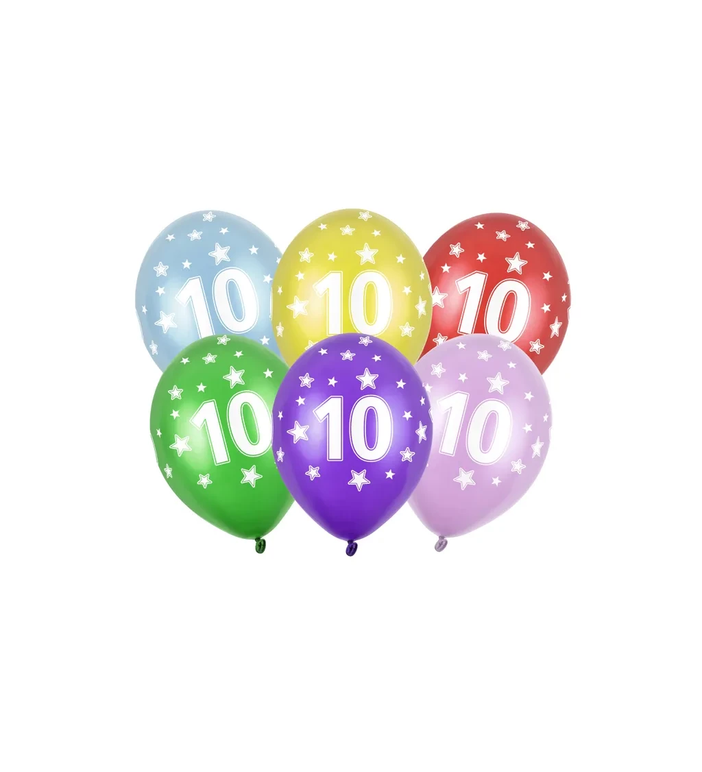 Latexové balóniky 30 cm číslo 10, mix, 6 ks