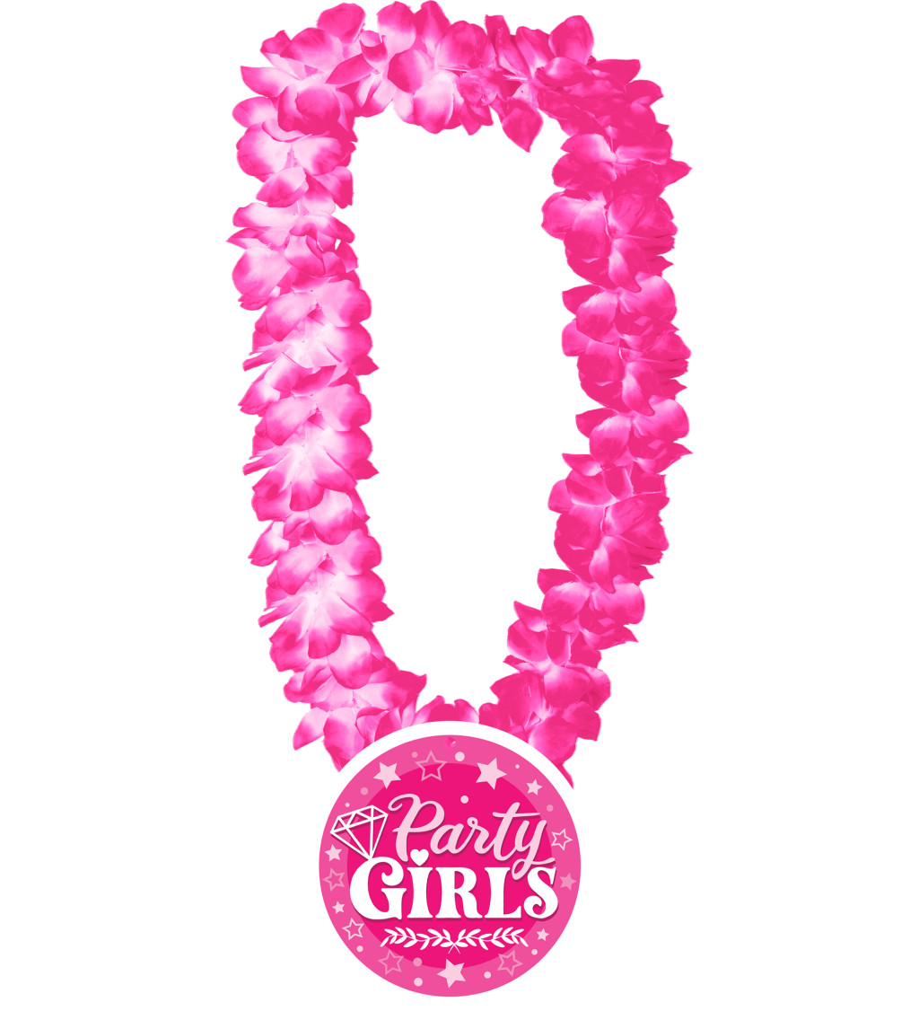 Ružový havajský veniec "Party girls"