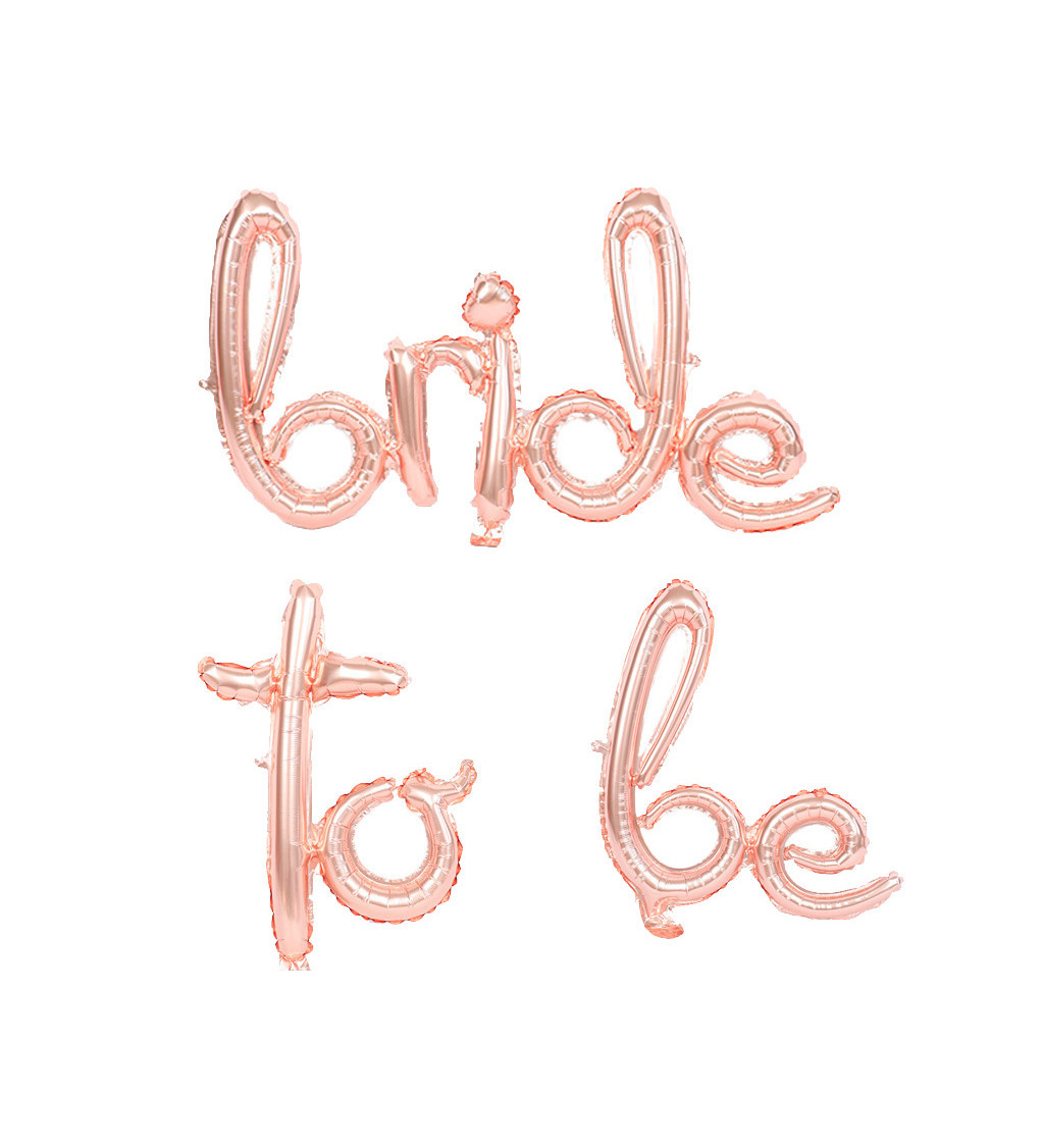Fóliový balónik - bride to be nápis rosegold