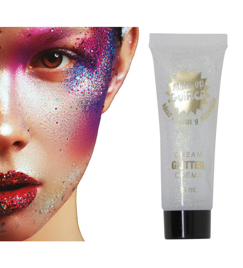 Dúhový trblietavý krémový make-up