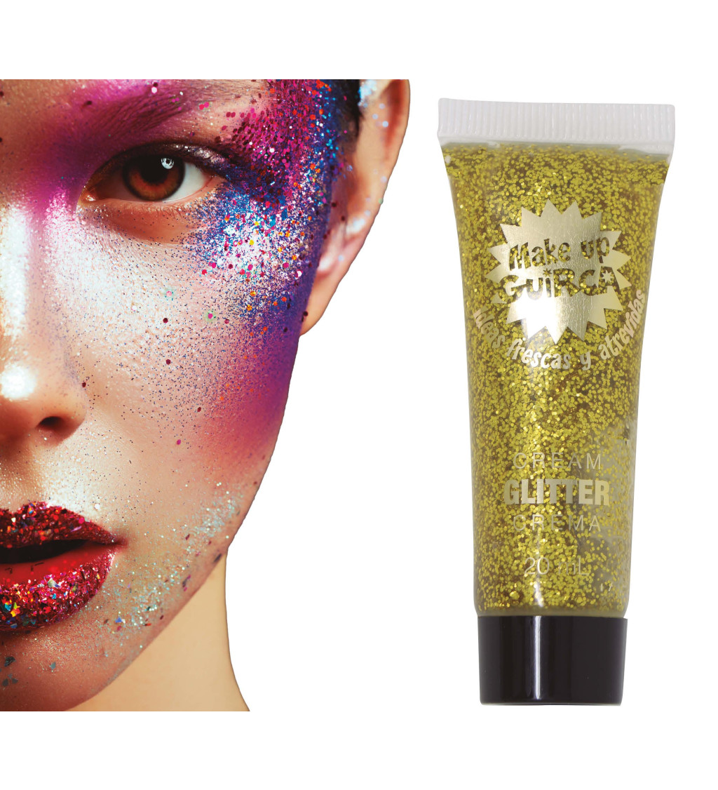 Zlatý trblietavý krémový make-up