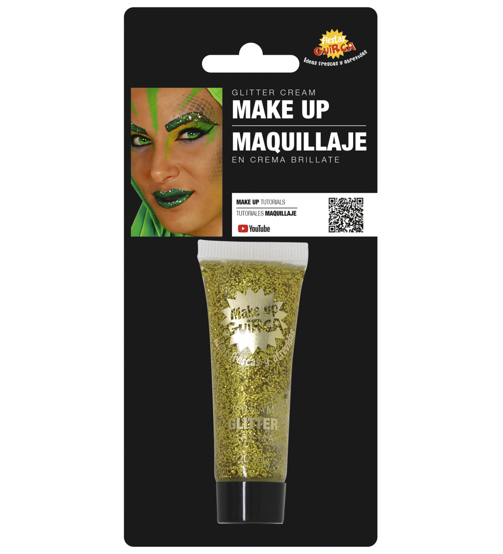 Zlatý trblietavý krémový make-up