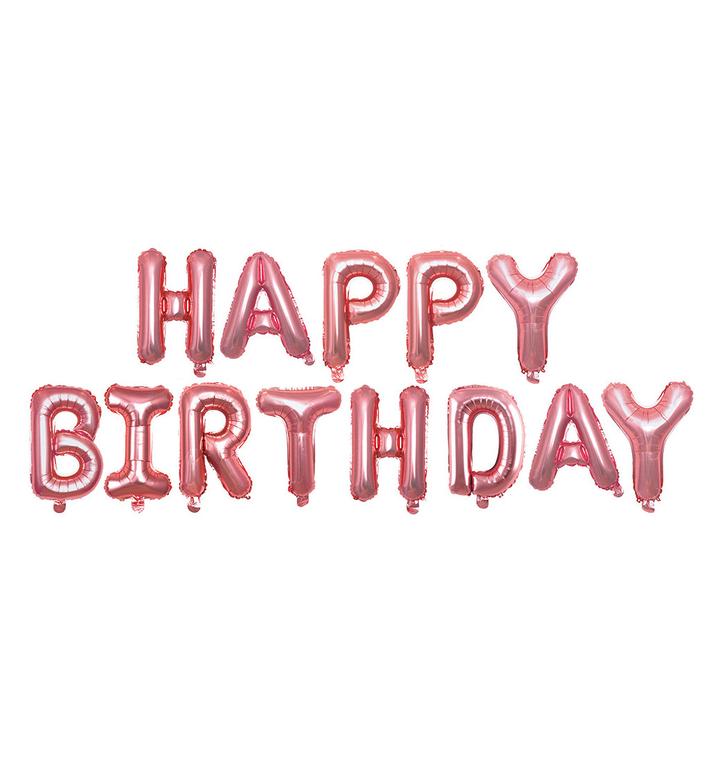 Fóliový balónik Happy birthday - rosegold