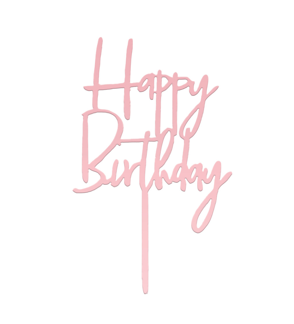 Zápich do torty Happy birthday - Rosegold