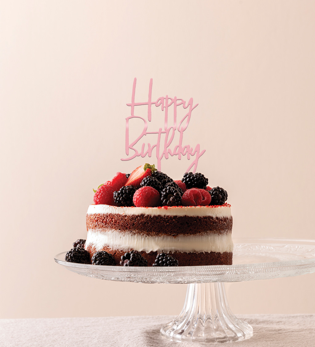 Zápich do torty Happy birthday - Rosegold