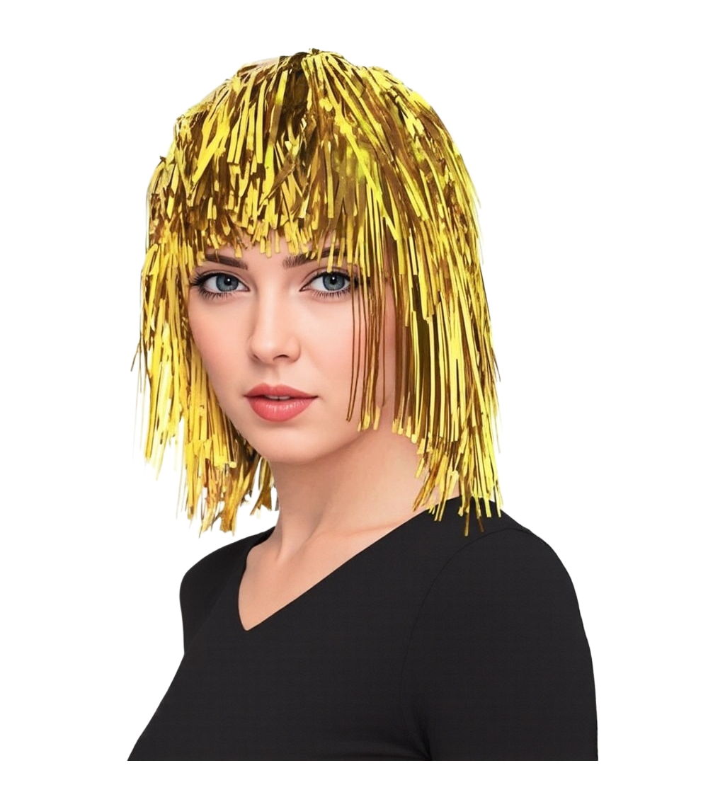 Metalicky zlatá dámska parochňa