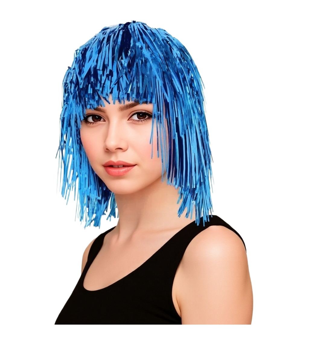 Metalicky modrá dámska parochňa