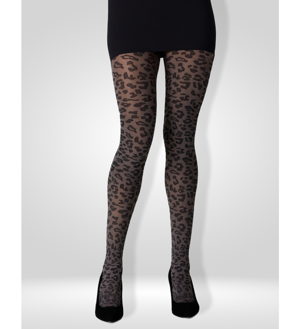 Pančuchové nohavice s motívom leopardej kože