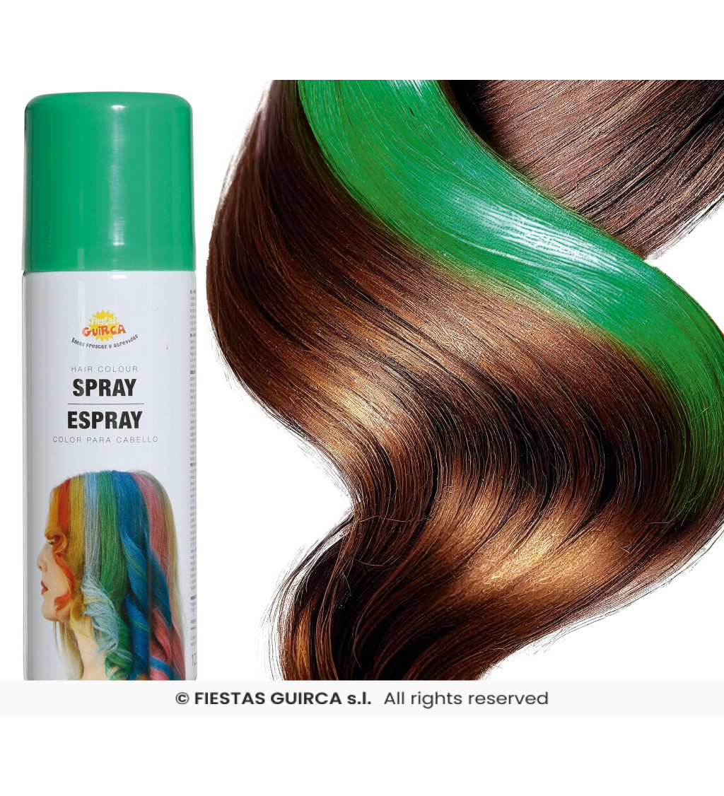 Zelený efektový sprej na vlasy