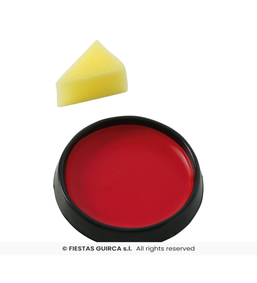 Červený make-up s hubkou