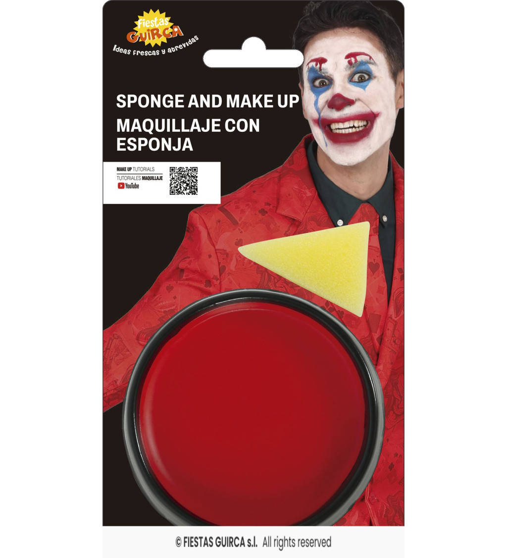 Červený make-up s hubkou