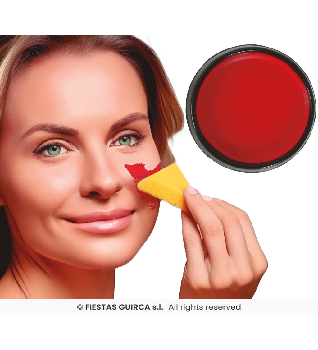 Červený make-up s hubkou