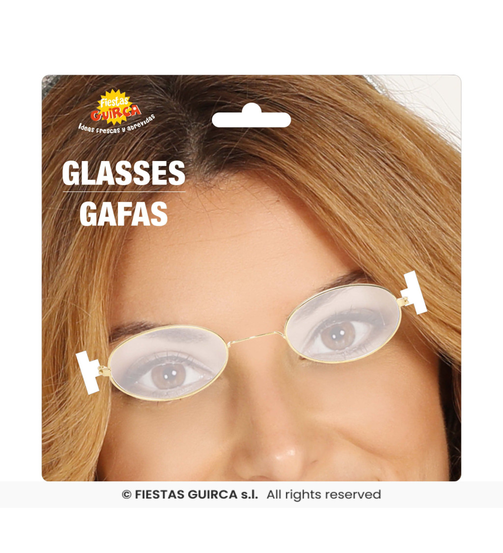 Zlaté oválne okuliare