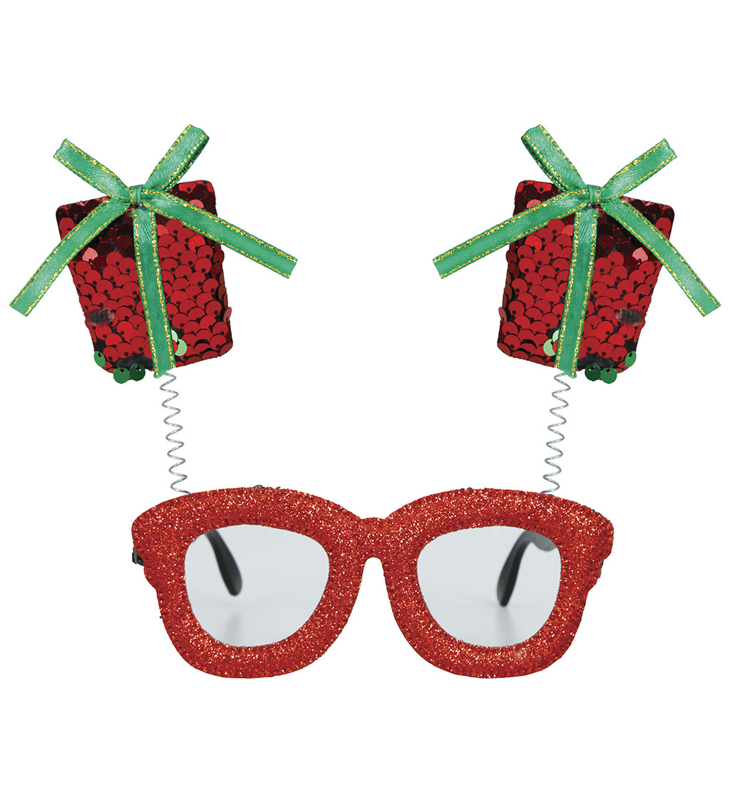 Okuliare s motívom vianočných darčekov
