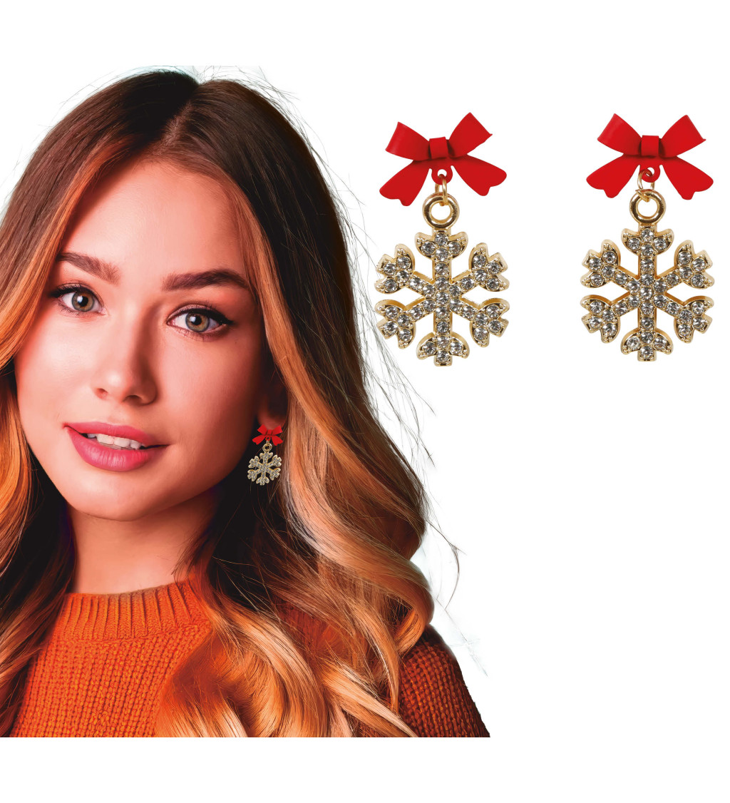 Náušnice s motívom snehových vločiek