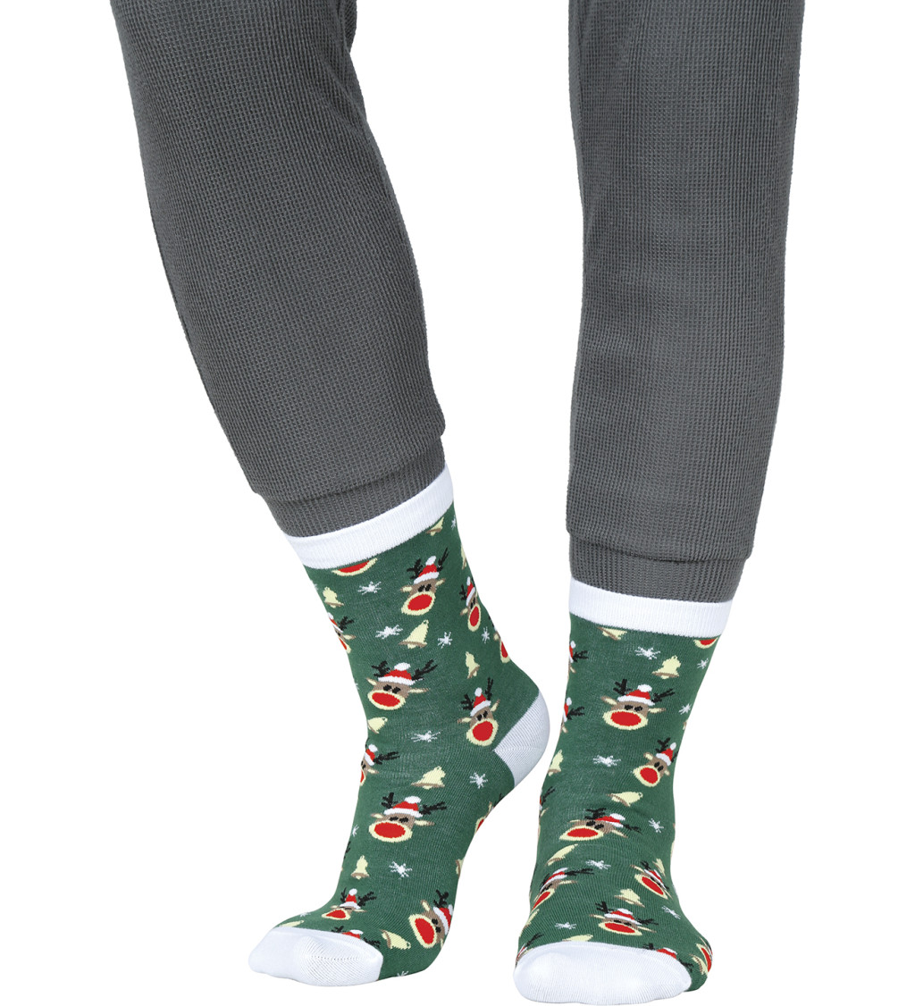 Vianočné ponožky s motívom sobíka