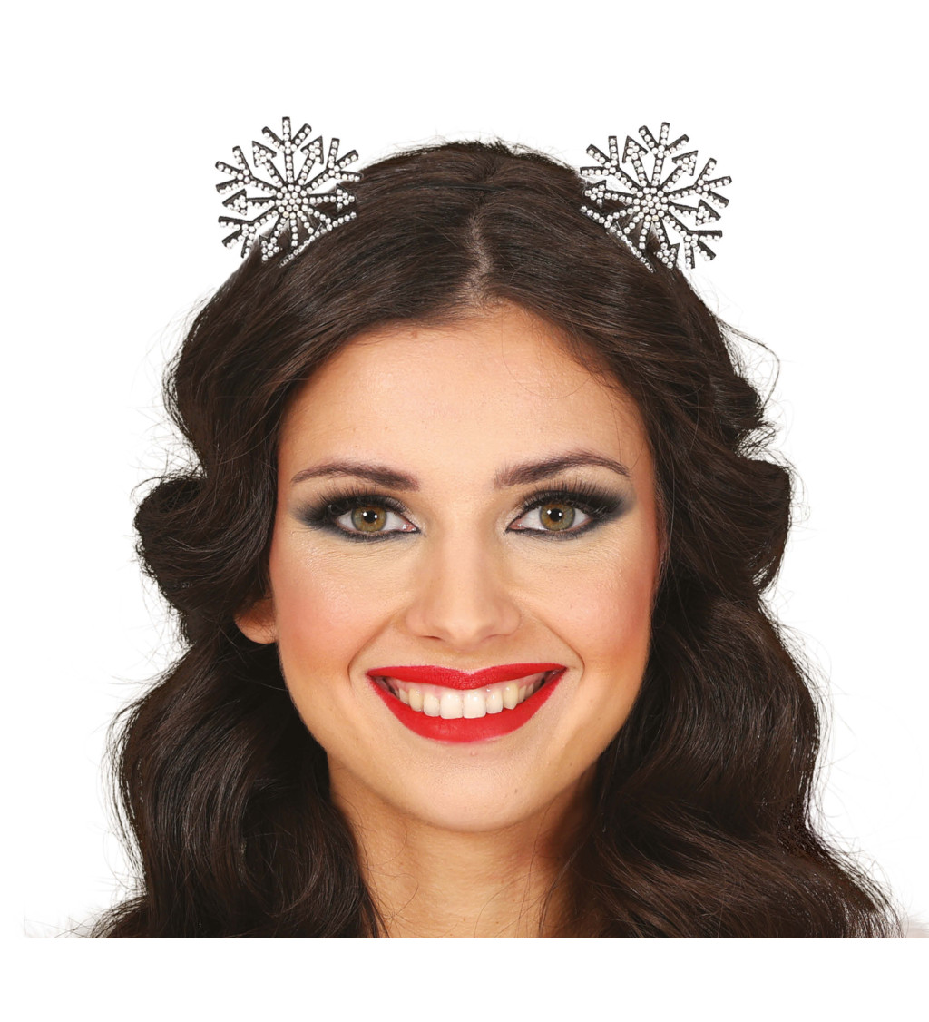 Žiarivá čelenka snehová vločka