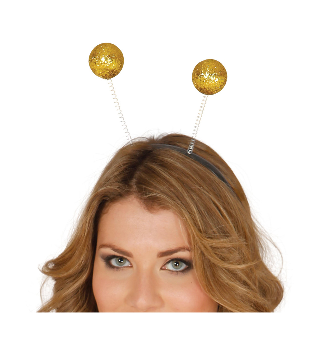 Party čelenka so zlatými guličkami