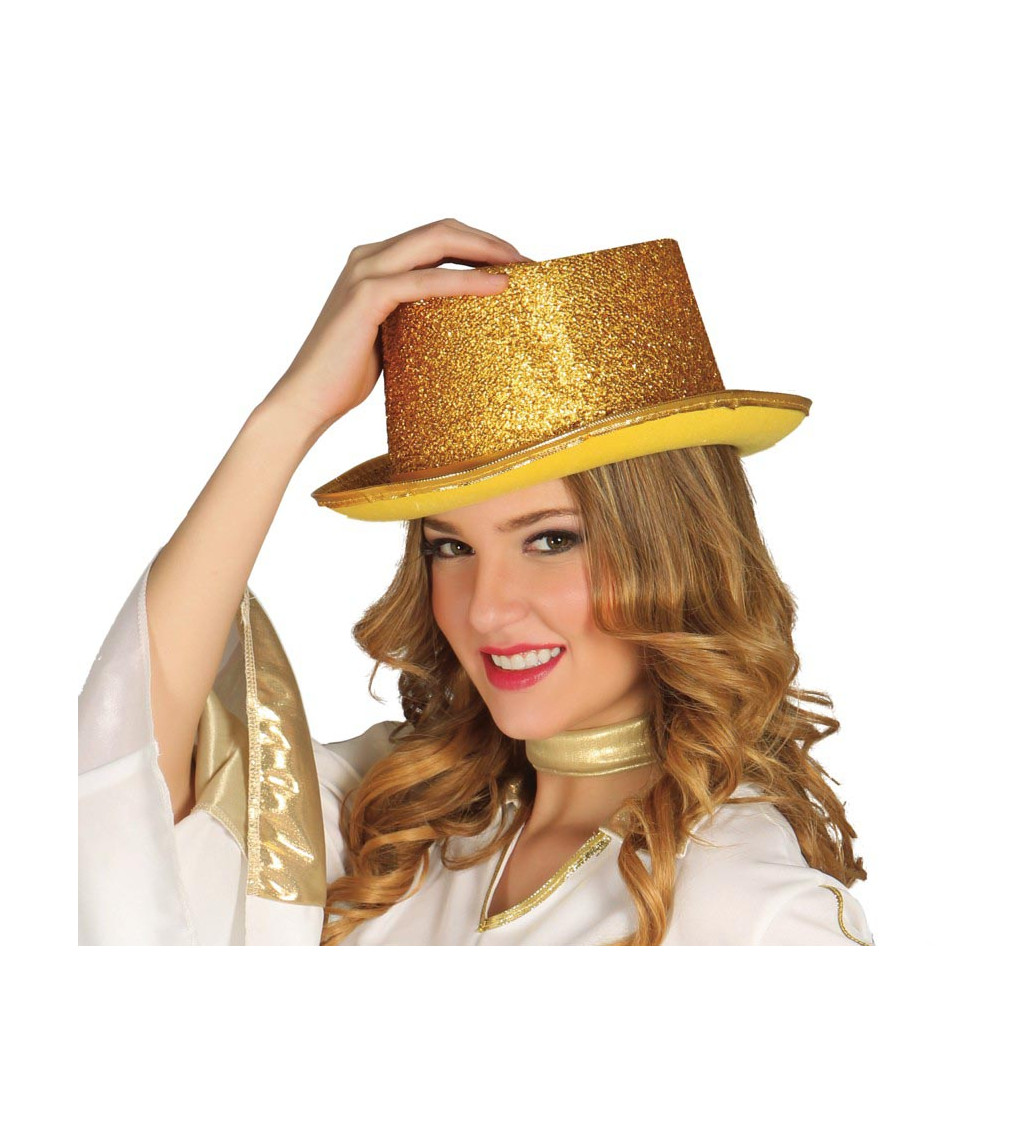 Štýlový zlatý cylinder na párty