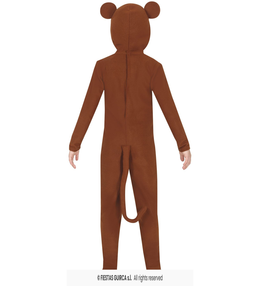 Detský kostým opička - overal s kapucňou