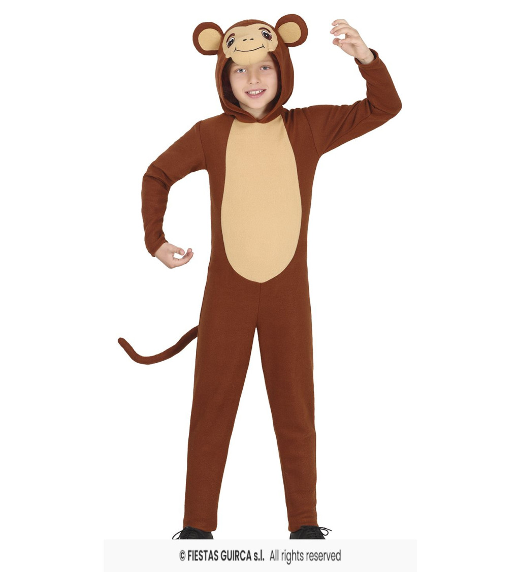 Detský kostým opička - overal s kapucňou