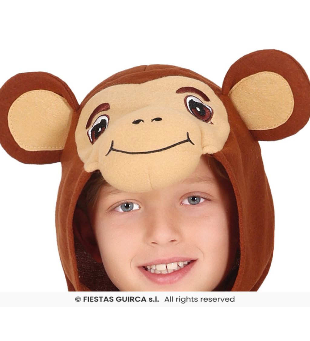 Detský kostým opička - overal s kapucňou