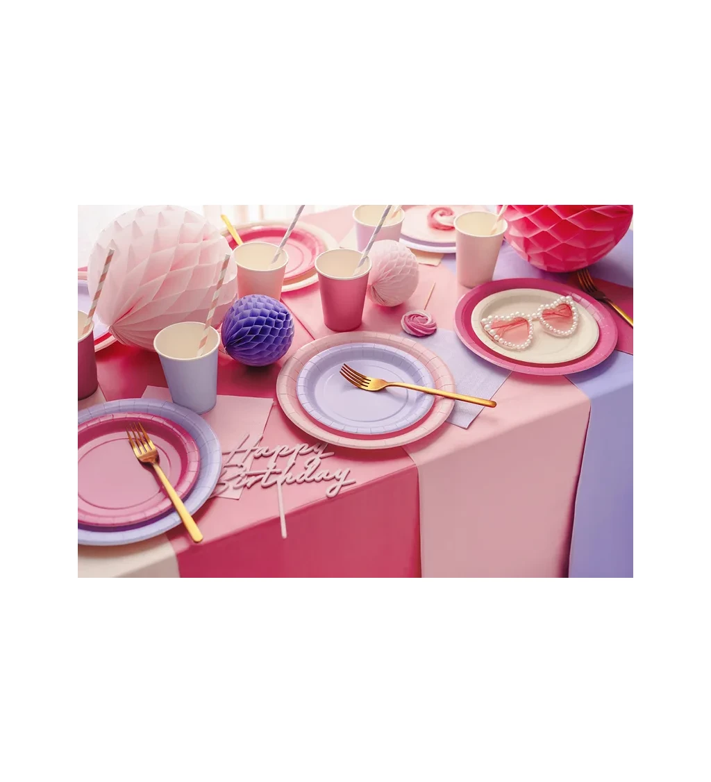 Svetloružové tanieriky - 6 ks