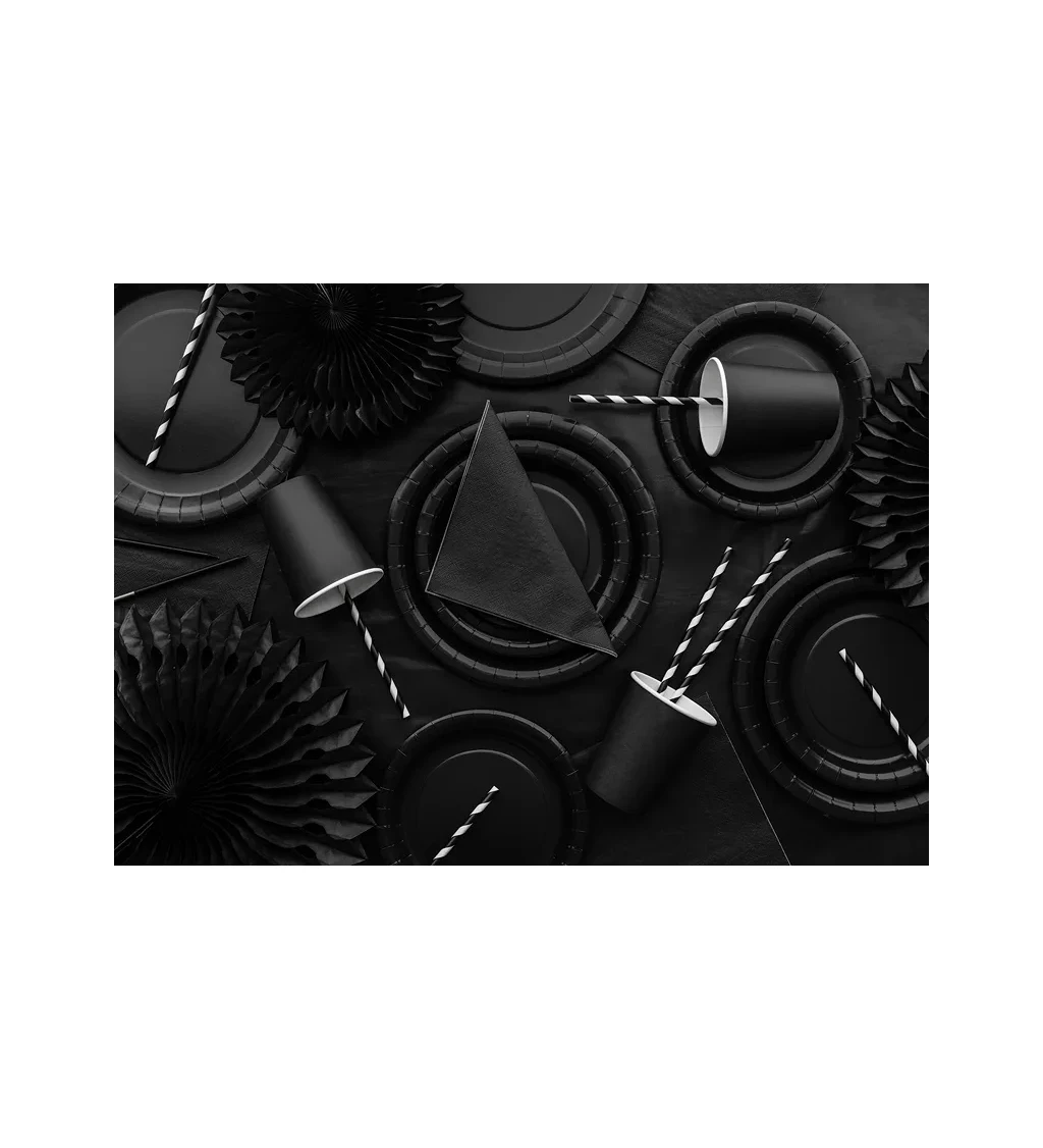 Čierne tanieriky - 6 ks