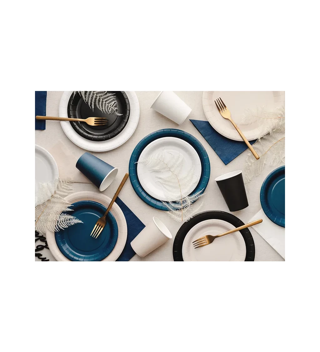 Čierne tanieriky - 6 ks